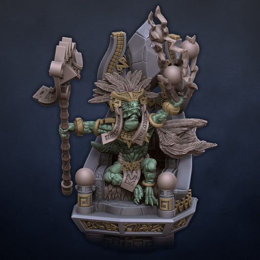 Skink Priest in Palanquin