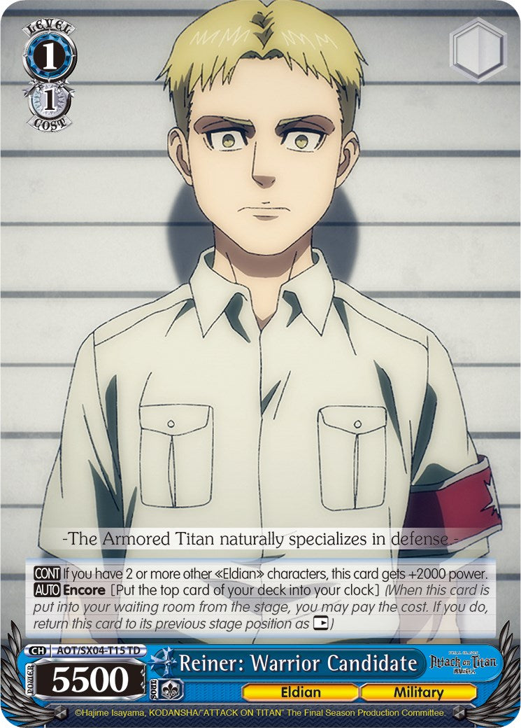 Reiner: Warrior Candidate [Attack On Titan: Final Season]