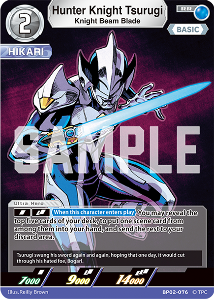 [BP02-076](RR) Hunter Knight Tsurugi, Knight Beam Blade
