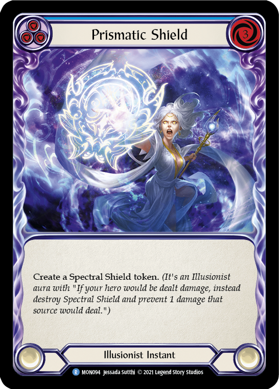 Prismatic Shield (Blue) [MON094-RF] (Monarch)  1st Edition Rainbow Foil