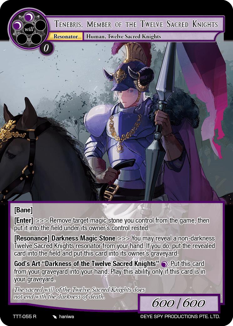 Tenebris, Member of the Twelve Sacred Knights (TTT-055 R) [Thoth of the Trinity]