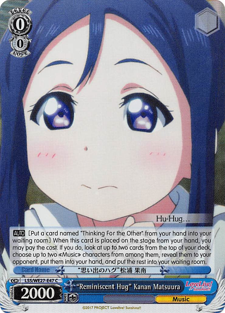 "Reminiscent Hug" Kanan Matsuura (LSS/WE27-E47 C) (Parallel Foil) [Love Live! Sunshine!! Extra Booster]