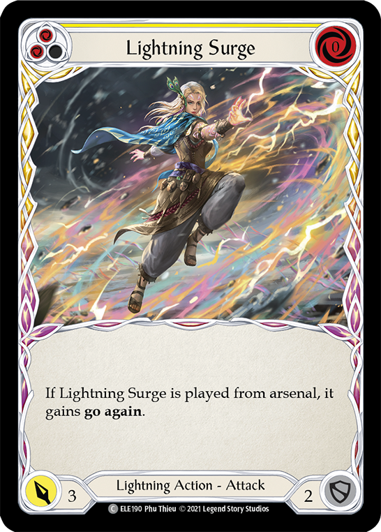 Lightning Surge (Yellow) [ELE190] (Tales of Aria)  1st Edition Rainbow Foil