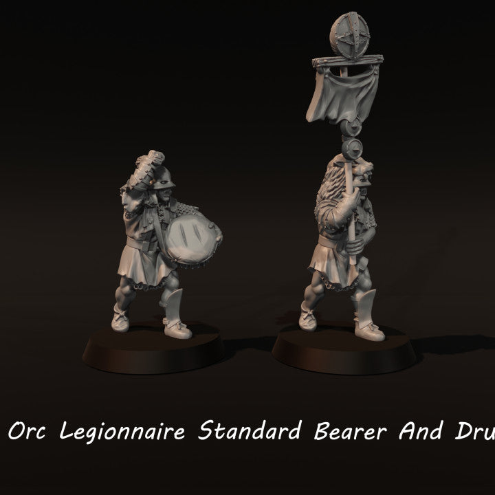 Orc legionnaire Standard Bearer and Drummer