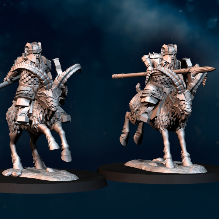 Silver Goat Dwarf Mounted Warriors