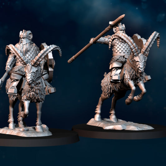 Silver Goat Dwarf Mounted Warriors