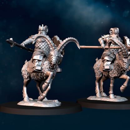 Silver Goat Dwarf Mounted Warriors