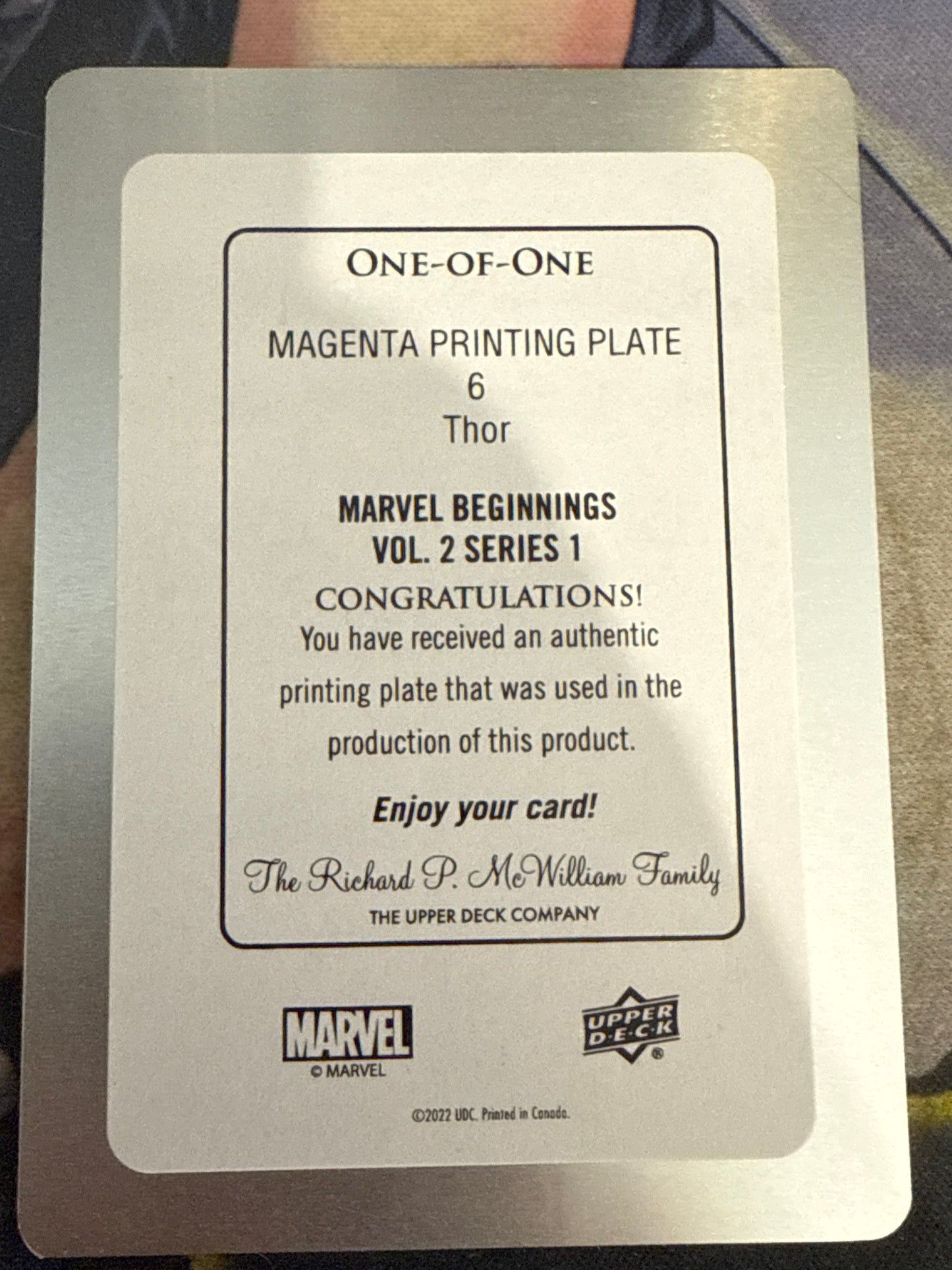Marvel Beginnings Vol 2 - Printing Plate Magenta - Thor - #6 1/1