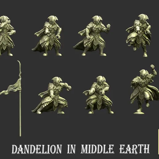Wood Elven Royal Guard Bannerman and Pikeman