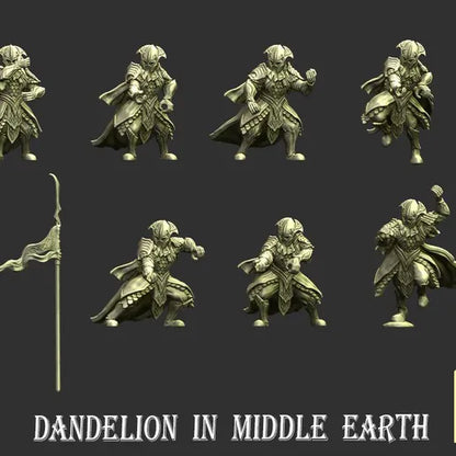 Wood Elven Royal Guard Bannerman and Pikeman