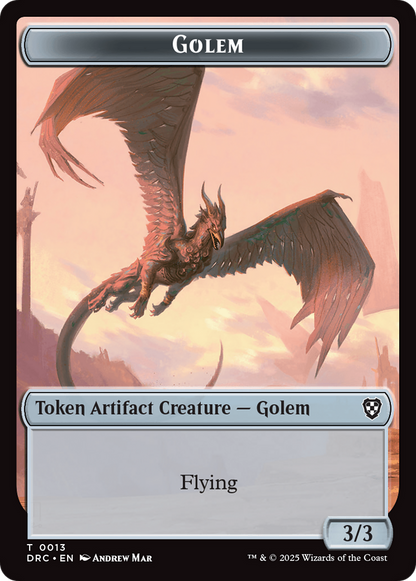 Construct // Golem (0013) Double-Sided Token [Aetherdrift Commander Tokens]