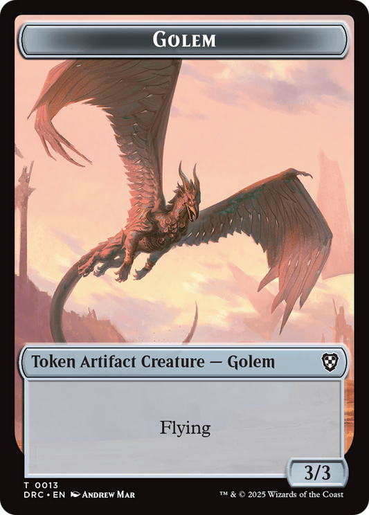 Construct // Golem (0013) Double-Sided Token [Aetherdrift Commander Tokens]