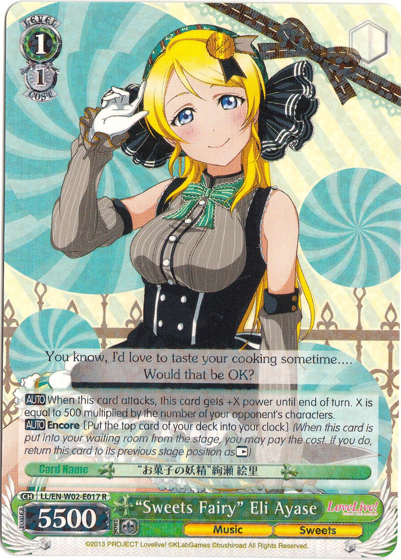 "Sweets Fairy" Eli Ayase (LL/EN-W02-E017 R) [Love Live! DX Vol.2]